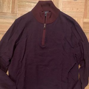 Red Brooks Brothers quarter zip